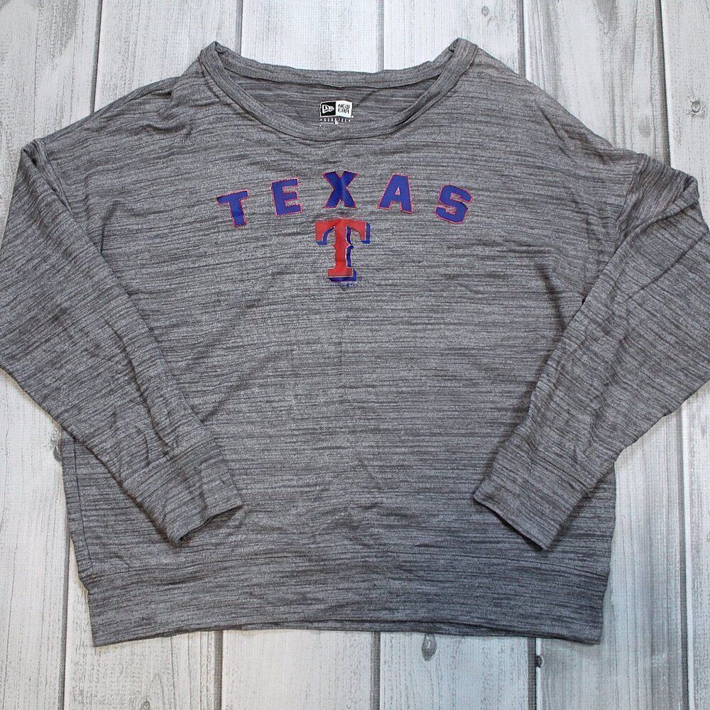 New Era Texas Rangers LongโSleeve Shirt Crewneck Sweatshirt Large